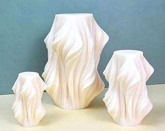 Silikonform unregelmäßige Wellenform Stumpenkerze: DIY Geometrische Streifen Aroma Ornament