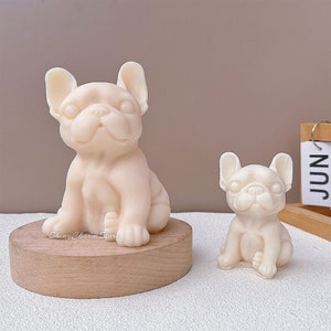Pug French Dog Modeling Aromatherapy Candle Silicone Mold, Diy Puppy Animal Plaster Home Ornament Mold