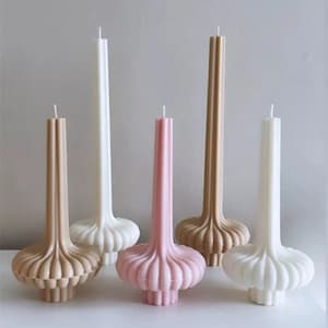 3D Grote Bloem Strip Kolom Kaars Acryl Schimmel, Strip Pijler Vorm Decor Ambachtelijke Ronde Bodem PC Schimmel