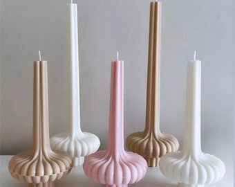 3D Large Flower Strip Column Candle Acrylic Mold,Strip Pillar Form Decor Craft  Round Bottom PC Mould