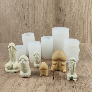 Homemade Male Penis Silicone Mold Gypsum Form DIY Handmade Plaster Candle  Ornaments Handicrafts Mold Hand Gift Make