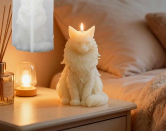 Sitting Cat Aroma Plaster Resin Silicone Mould : Kitty Handmade Soap Candle Making Supplies