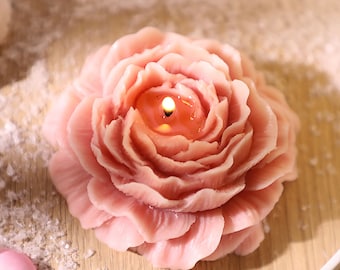 Peony Flower Flower Aroma Candle Silicone Mould for Home Candle Plaster Decoration Crafts