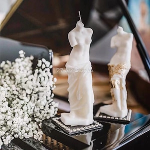 Venus Greek statue Candle Silicone Mold, Diy Greek God Portrait Sculpture Cement Plaster Mold