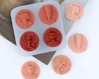 Egyptian Relief Coin-Decorated Chocolate Mold: DIY Egyptian Mythology Anubis Soap Hotel Decoration