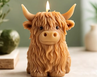 Highland Cow Candle Silicone Mold: DIY Scottish Yak Aroma Plaster Statue