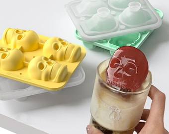 3D schedel Halloween ijsblokjesvorm van siliconen, ijsbolvorm voor whiskycocktails en feestjes
