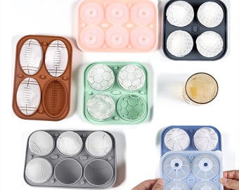 Sports Ice Cube Silicone Mold: Baseball, Tennis, Rugby, Soccer Ice Ball Making