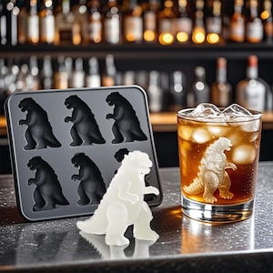 Molde de silicona para cubitos de hielo de Godzilla: herramienta creativa para hacer hieleras con forma de dinosaurio