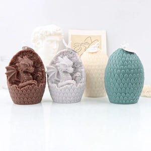 3D Dragon Egg Desktop Decor Aroma Candle Silicone Mold Handmade Gypsum Soy Wax Soap Making Resin Plaster Mold