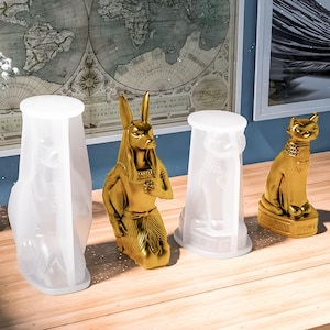 Anubis Plaster Statue Silicone Mold: DIY Egypt Ornaments
