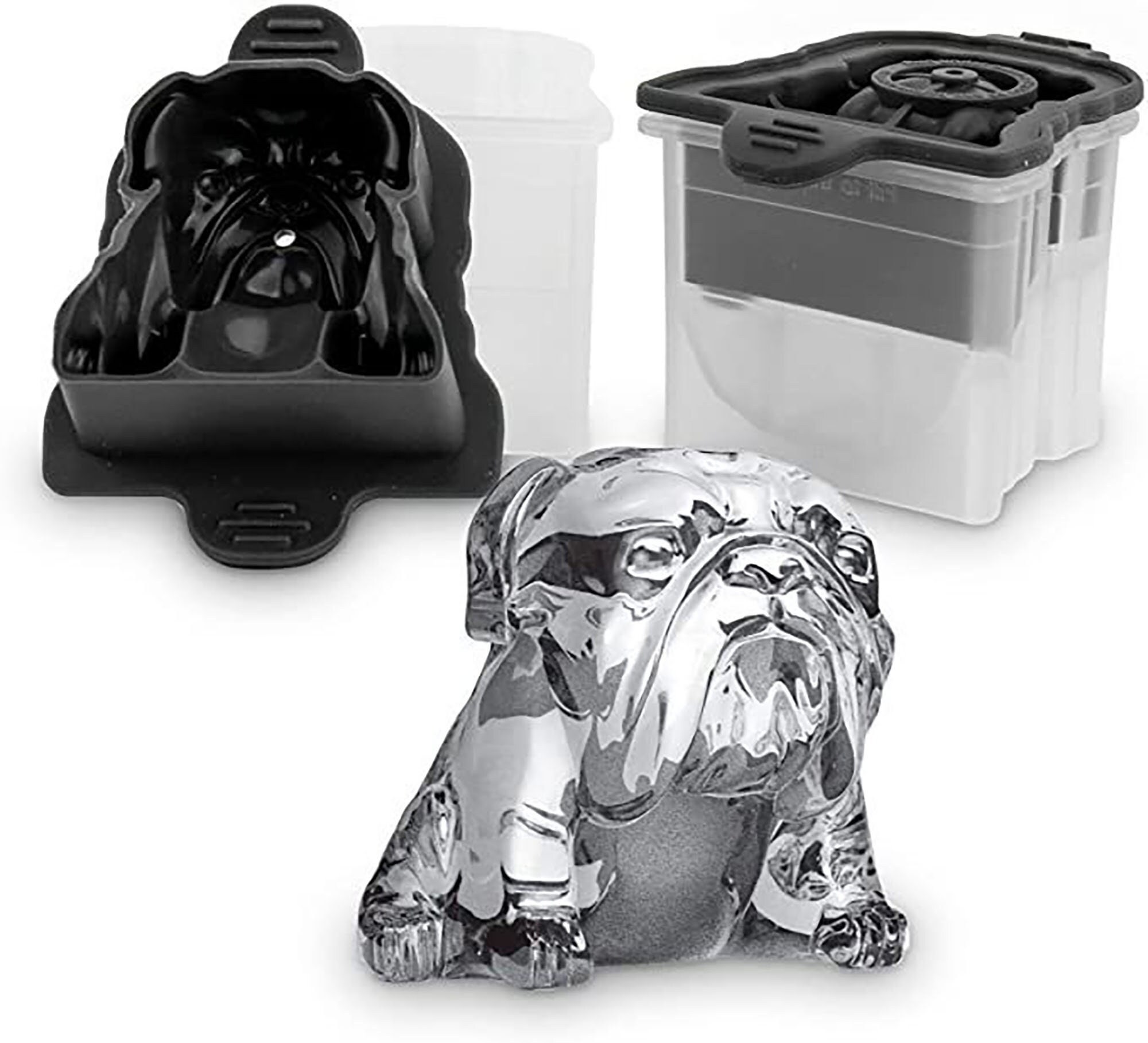 1pc, Silicone Ice Cube Tray Bulldog Ice Mold Creative Whiskey Ice Cube Mold  Ice Maker Mold With Spill-resistant Lid Fancy & Cute Ice Cube Container For  Whiskey Party Champagne