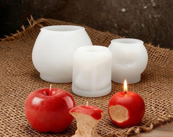 3D Realistic Apple Chocolate Silicone Mold, Christmas Eve Bitten Apple Core Candle Mould