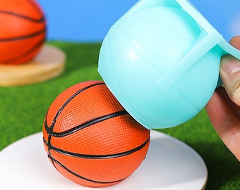 3D-mal van siliconen voor chocolade in de vorm van een basketbalfan, mal voor het gieten van een sportbal met hars, een knutsel- of cadeauvorm.