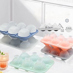 Molde de silicona para cubitos de hielo con forma de pelota de tenis: hielera deportiva de 6 cavidades