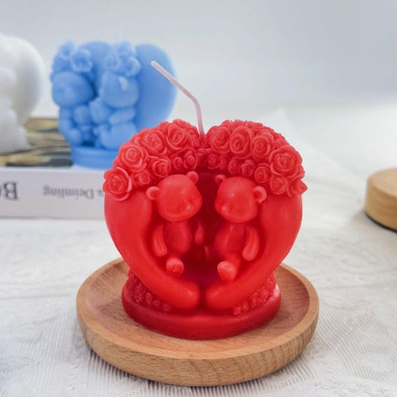 Rose Bear Candle Silicone Mold: DIY Valentine's Day Candle Soap Plaster -  Etsy