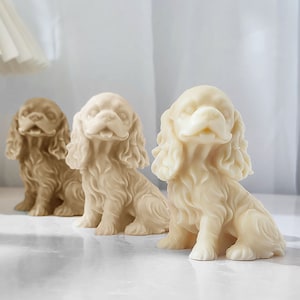 Labrador Aroma vela molde de silicona DIY lindo cachorro de orejas largas molde de adorno de yeso