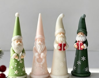 3D Kerst Kerstman Kaars Siliconen Mal, Krans Hoge Kabouter Gipsen Hars Mal