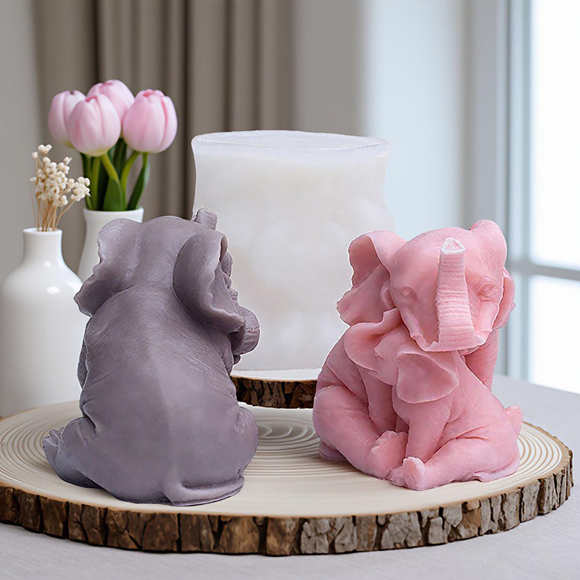 Moules en silicone en forme de figurine d'éléphant 3D pour résine époxy et fondant, moules en silicone pour ciment et gypse Moules en silicone en forme de figurine d'éléphant 3D pour résine époxy et fondant, moules en silicone pour ciment et gypse