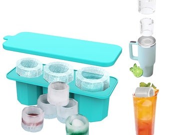 40z Water Cup Round Cup Ice Compartment With Lid Silicone Mold Ice Making Moulds Instant Cylindrical Ice Cube Mould