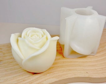 3D Large Valentine's Day Rose Candle Silicone Mold, Rose Flower Cake  Chocolate Baking Mold