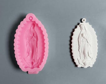 Molde de silicona de la Virgen María: colgante de resina de yeso DIY