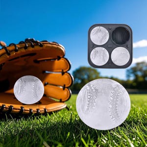 Baseball Ice Cube Silicone Mold: Whiskey Bar Ice Pucks Food Grade Tool