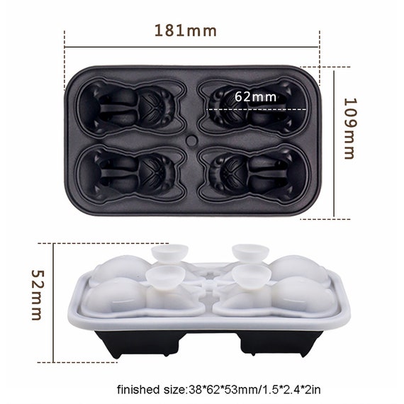 Buy 4 Cavity Bulldog Ice Cube Ice Box Food Grade Mold, Puppy Pet