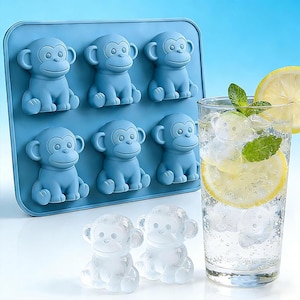 Affen-Eiswürfelform aus Silikon, Schokoladenform, 3D-Tier-Dekoration für Babypartys