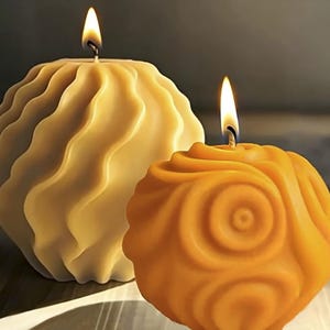 Spiral Sphere Candle Silicone Mold: DIY Geometric Ball Aroma Ornament