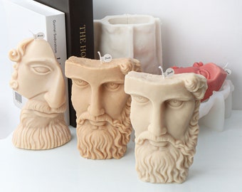 European Sculpture Portrait Aroma Candle Silicone Mould, Aroma Plaster Home Ornament Mould