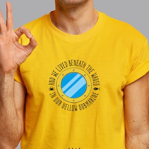 Los Beatles "Yellow Submarine" inspiraron el diseño de la camiseta / Camiseta de la banda / Manga corta Unisex