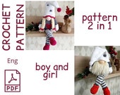 Scandinavian gnome, Nordic Gnome, Christmas Gnomes, Chrochet Gnomes Pattern 2 SIZES
