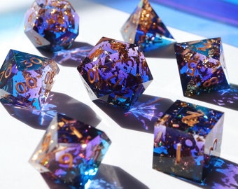Sorcerer Ascendant - galaxy dice, magic dice, handmade resin sharp edge dnd dice set for DnD, D&D, Dungeons and Dragons, RPG dice