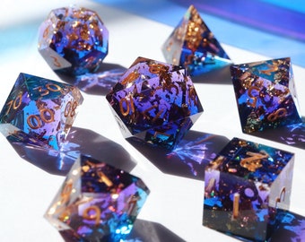 Sorcerer Ascendant - galaxy dice, magic dice, handmade resin sharp edge dnd dice set for DnD, D&D, Dungeons and Dragons, RPG dice