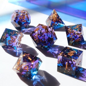 Sorcerer Ascendant - galaxy dice, magic dice, handmade resin sharp edge dnd dice set for DnD, D&D, Dungeons and Dragons, RPG dice