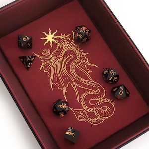 Bandeja para dados Suneater: bandeja para dados para DnD, Dungeons and Dragons, bandeja para llaves, bandeja para baratijas, bandeja para joyas, cuero vegano, regalo para nerds.