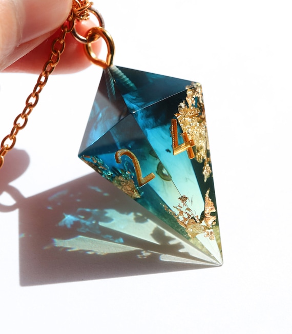 Sublime Blight D4 Dice Necklace- crystal dice, handmade dice, nerd necklace, Dungeons and Dragons, DnD necklace, DnD jewelry