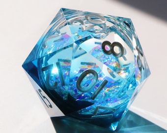 Stardust Geode Chonk D20 - übergroßes d20, holografisches scharfkantiges Würfelset für DnD, Dungeons and Dragons und RPG Würfel