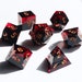 The Gods Are Athirst - red and black handmade resin sharp edge dnd dice set for DnD, D&D, Dungeons and Dragons, RPG dice, smoke dice 