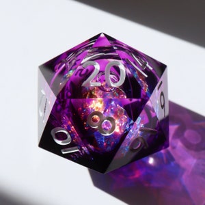 Warlock Deluxe Liquid Core Chonk D20 - übergroßes, d20, holografisches handgemachtes Würfelset für DnD, Dungeons and Dragons, RPG Würfel