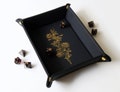 Gilded Sword Dice Tray - Dice Rolling Tray for DnD, Dungeons and Dragons, key tray, jewelry tray, vegan leather, nerd gift