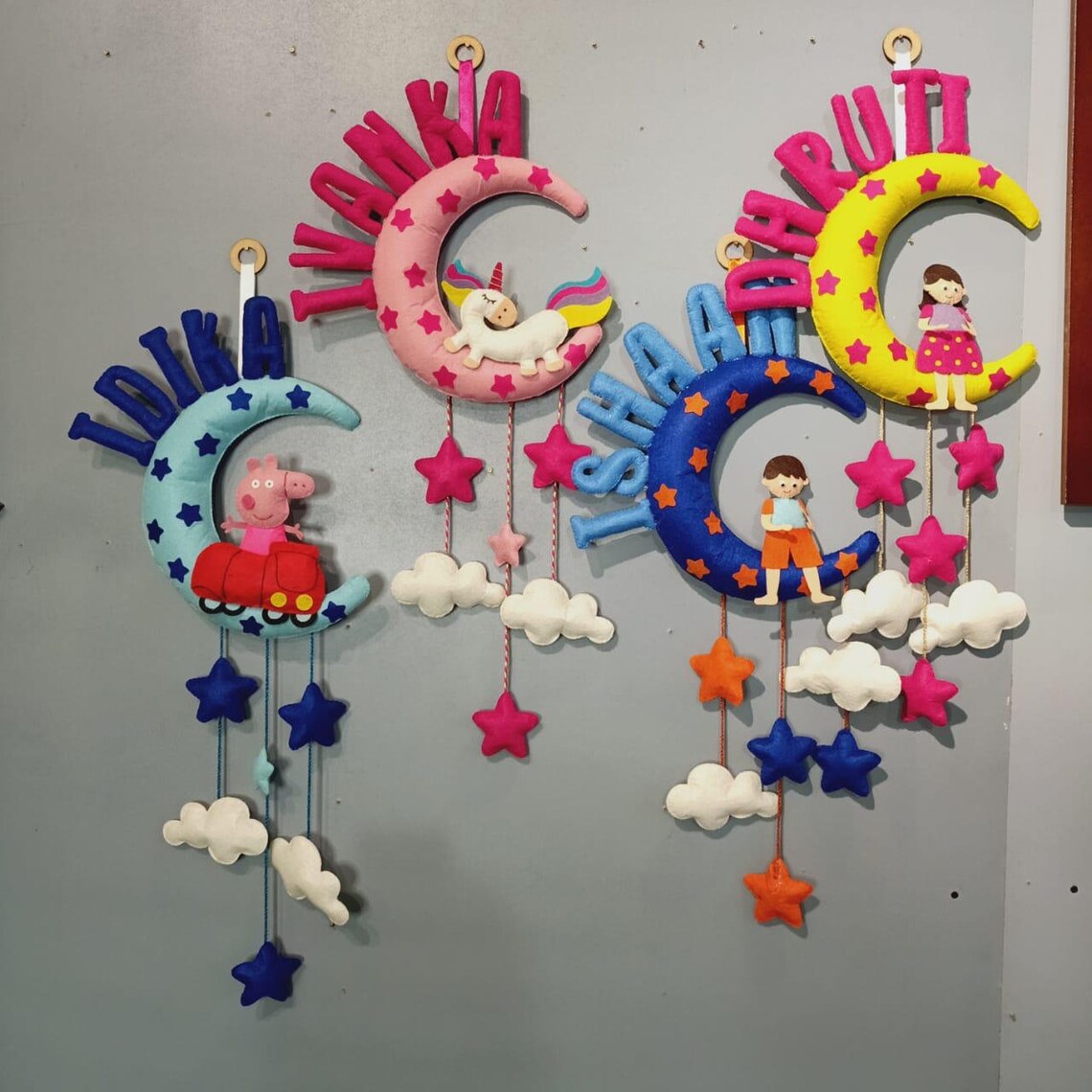 Handmade Kids Room Wall Decor Moon can Be Customized With Etsy