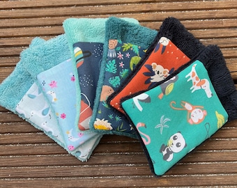 Gant de toilette enfant BIO, gants d'apprentissage, débarbouillette bambou  Oeko-tex : : Produits Handmade