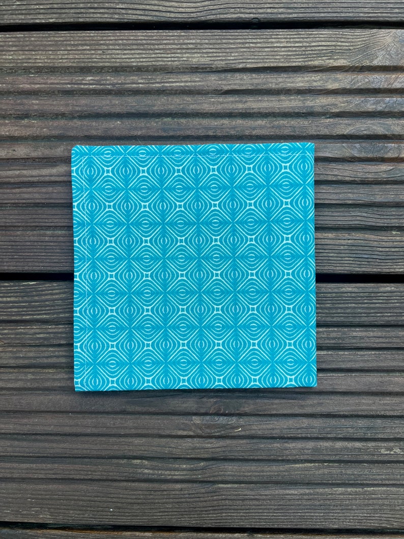 Serviette de table doublée en tissu Kaléidoscope Bleu