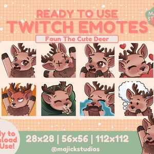 Cute Deer Emotes | Twitch Emotes
