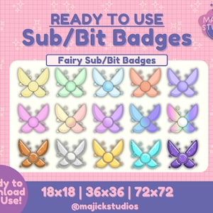 Fairy Bit/Sub Badges | Twitch Sub/Bit Badges