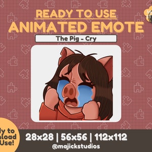 Animated Pig Emotes | Cry