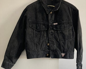 Black Denim Jacket | Etsy