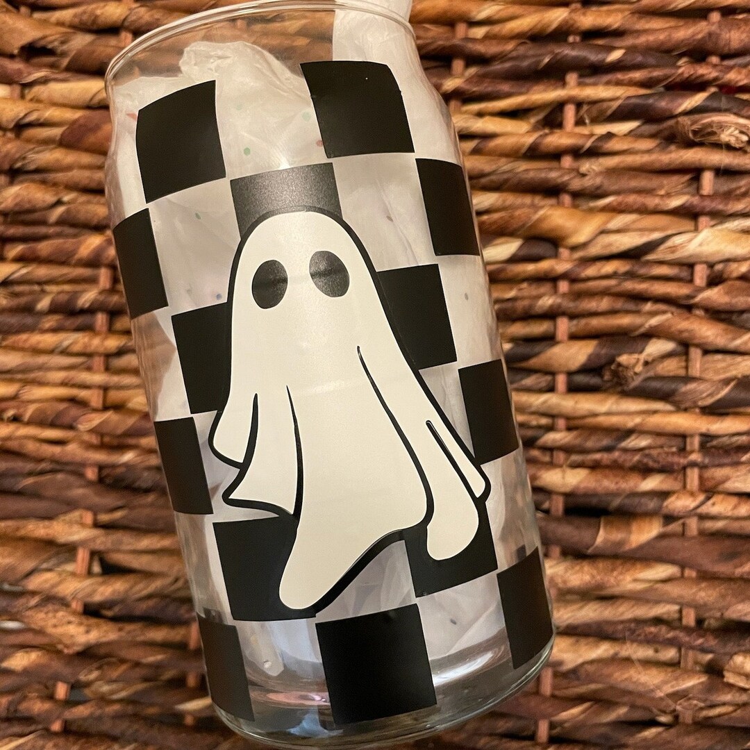 Checked Ghost Ghost W/ Checkered Background - Etsy